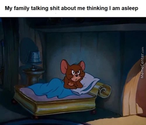 My Family Talking Shit About Me Thinking I Am Asleep
