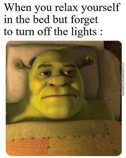 When You Relax Yourself
In The Bed But Forget
To Turn Off The Lights :
