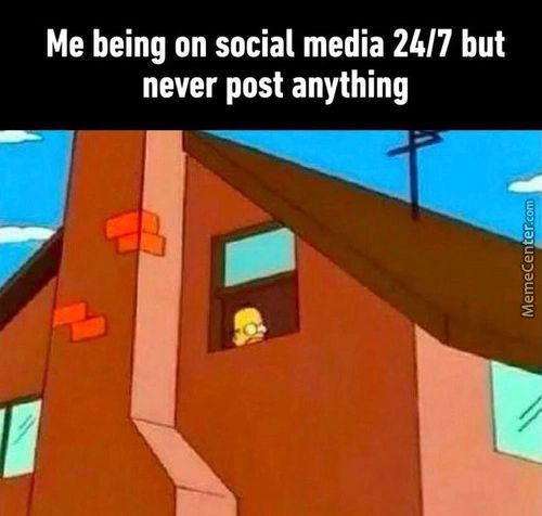 Me Being On Social Media 2417 But
Never Post Anything

