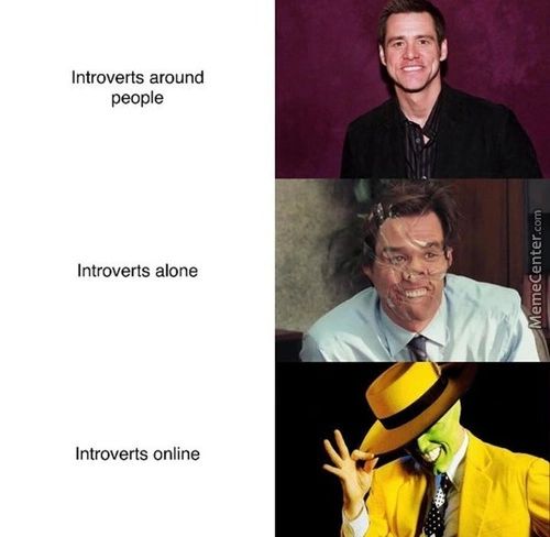 Introverts Around
People
Introverts Alone
Introverts Online
