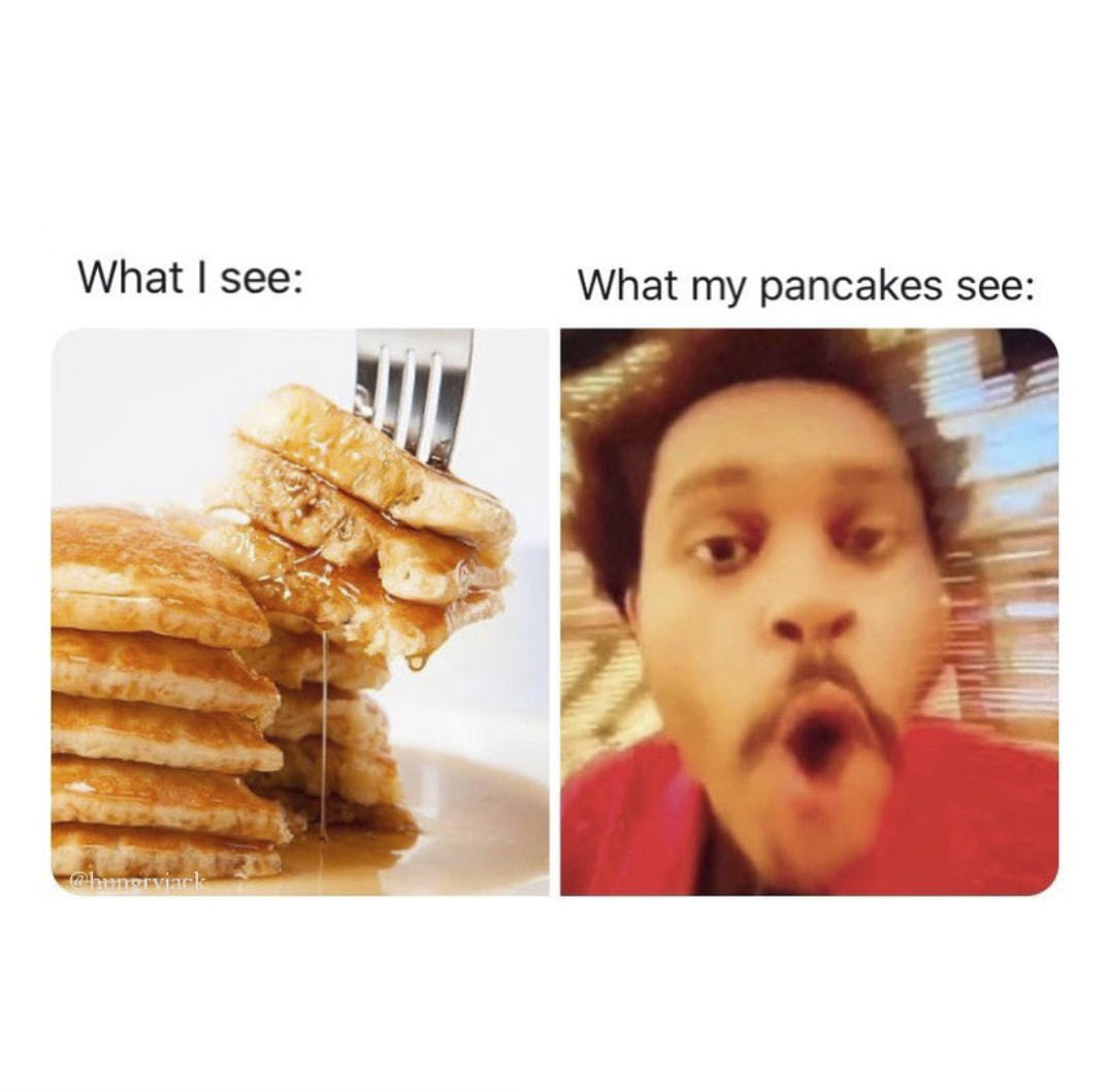 What I See:
What My Pancakes See:
