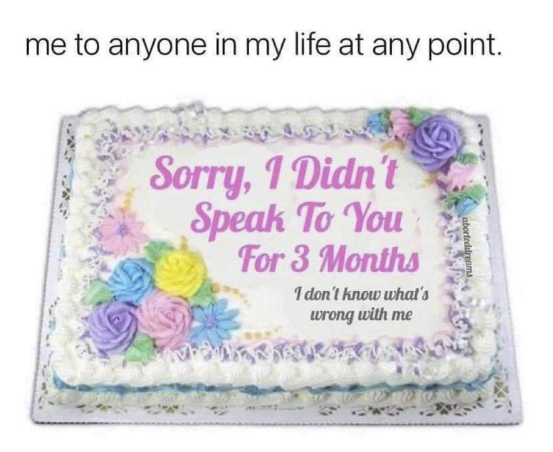 Me To Anyone In My Life At Any Point.
Sorry, Q Didn't
Speak Tc (You
For 3 Montlu
'I Don'thnotvwhal'J
Wrong With Me
