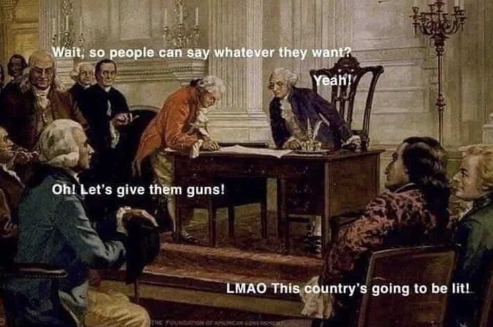 Wait, So People Can Say Whatever They Wa
Oh! Let's Give Them Guns!
LMAO Thi#iuntry' Going To Be Litr
