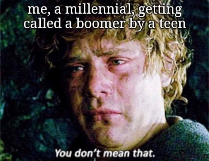 Me, A Millennia'l/getting
Called A Boonierb A Teen
You Don't Mean That.
