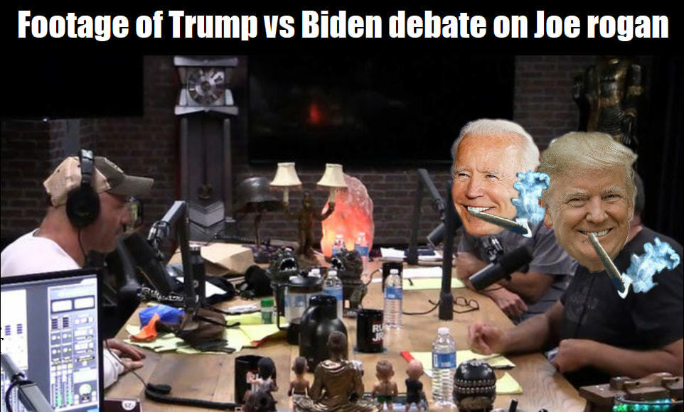 Footage Of Trump Vs Biden Debate On Joe Rogan
