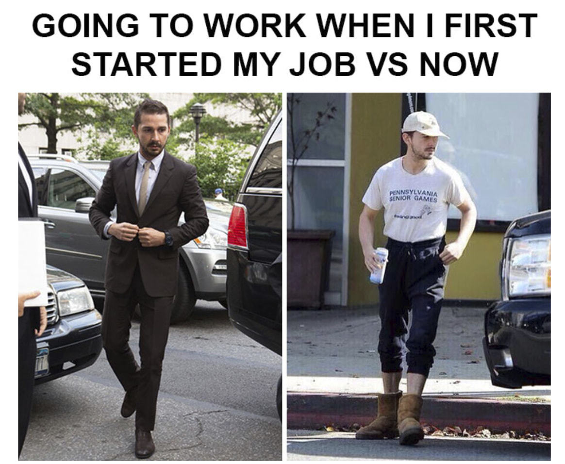 GOING TO WORK WHEN I FIRST
STARTED MY JOB VS NOW
