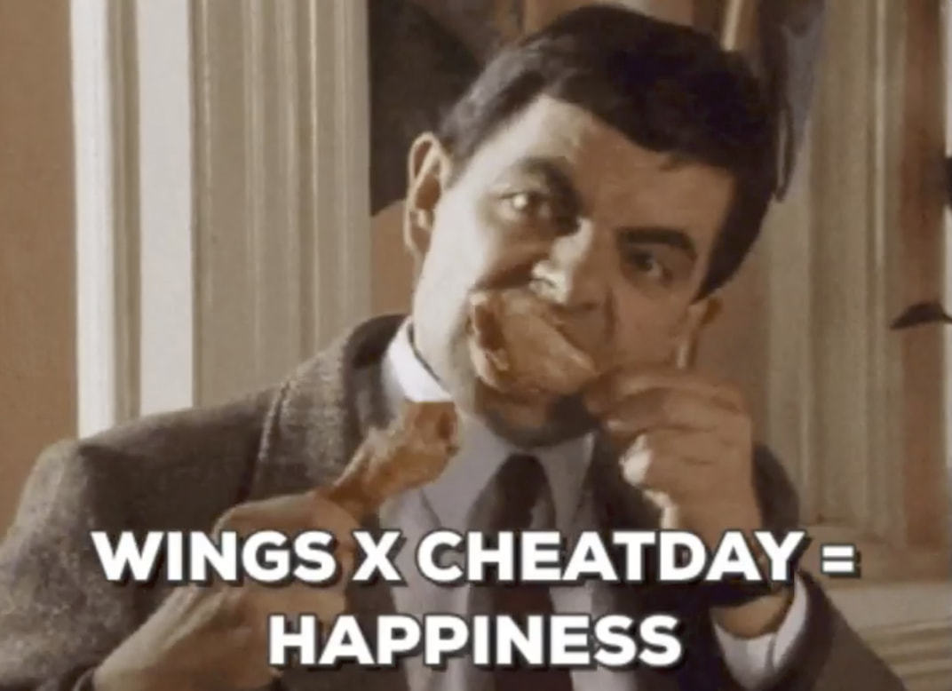 WINGS X CHEATDAY =
HAPPINESS
