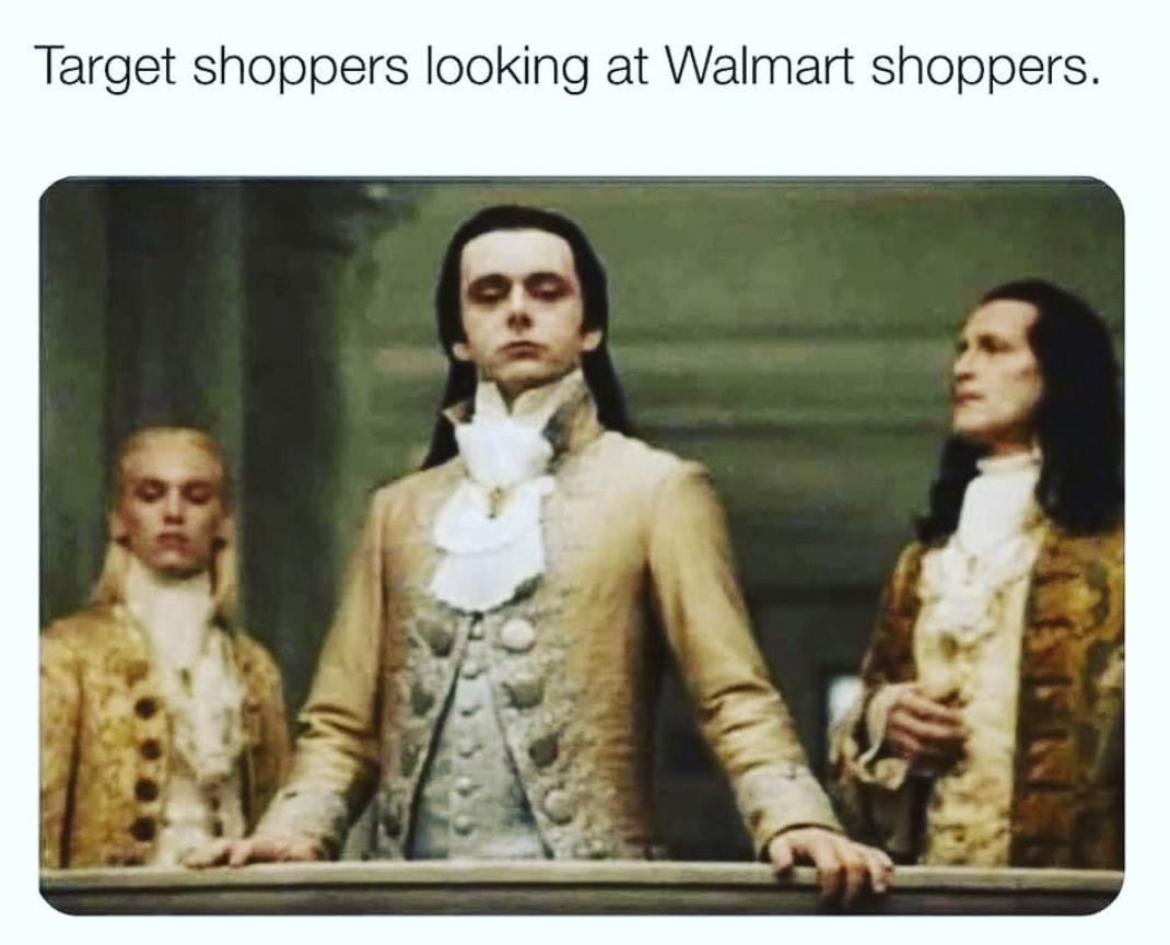 Target Shoppers Looking At Walmart Shoppers.
