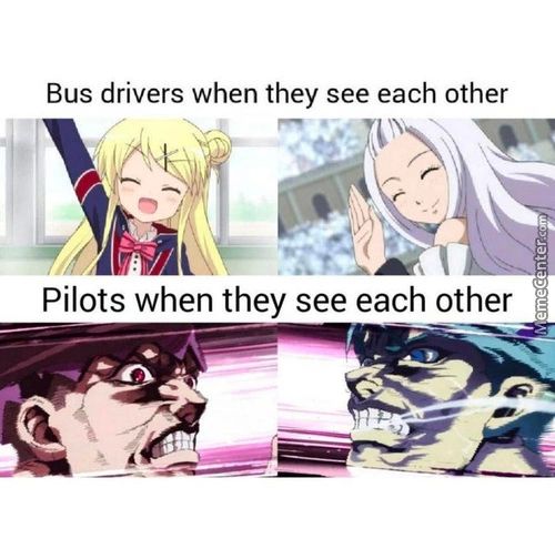 Bus Drivers When They See Each Other
Pilots When They See Each Other

