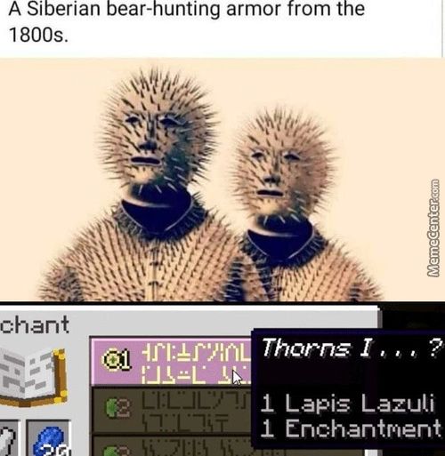 A Siberian Bear-hunting Armor From The
1800s.
Chant
Thorns
1 Lapis Lazuli
1 Enchantment
