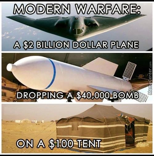 WARFAR
A $2 BILLION DÖLiLAR PLANE
DROPPING A $40,000.BOMB,
ON A
