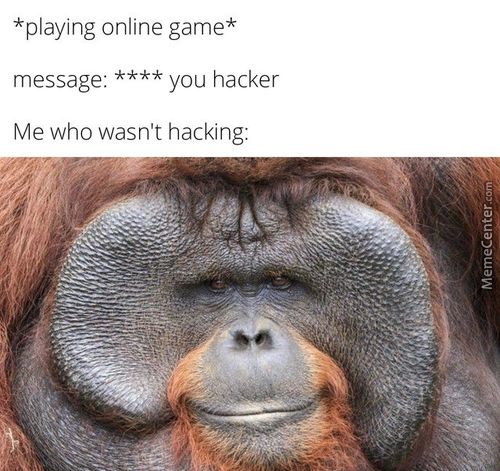 *playing Online Game*
You Hacker
Message.
Me Who Wasn't Hacking:
