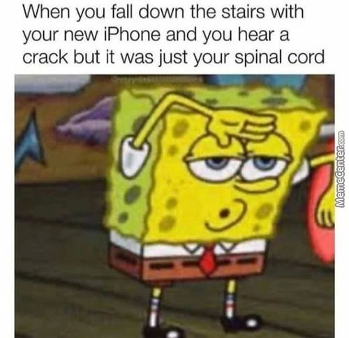When You Fall Down The Stairs With
Your New IPhone And You Hear A
Crack But It Was Just Your Spinal Cord

