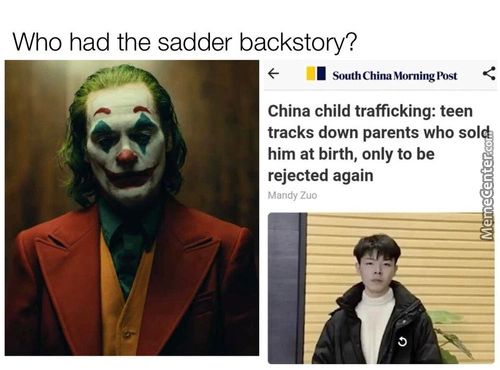 Who Had The Sadder Backstory?
China Morni'W Post
China Child Trafficking: Teen
Tracks Down Parents Who Sol
Him At Birth, Only To Be
Rejected Again
Uandy Zoo
