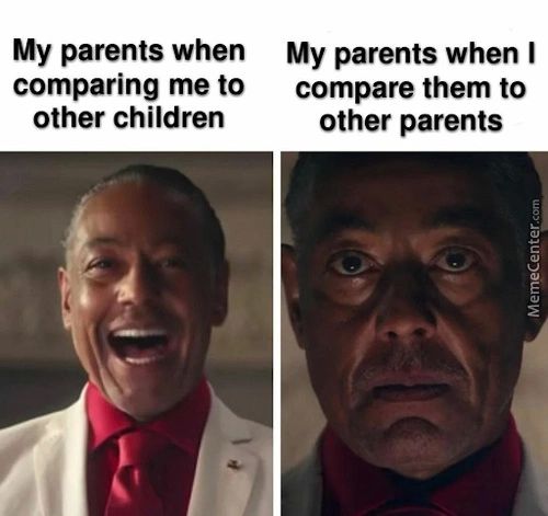 My Parents When My Parents When I
Comparing Me To
Other Children
Compare Them To
Other Parents
