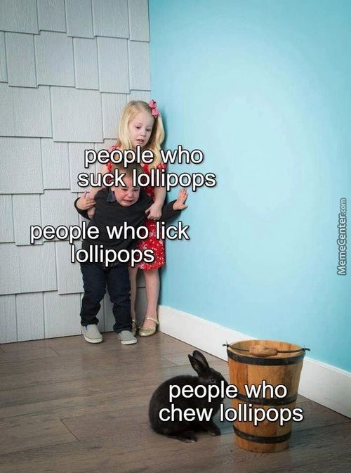 People Who
Suck Lollipops
People Who;ljck
Lollipops
People Who
Chewulollipops
