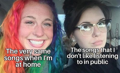 The Very Same
Songs When I'm
äf Home
The Songs That
Don't Likellistening
To In Public
