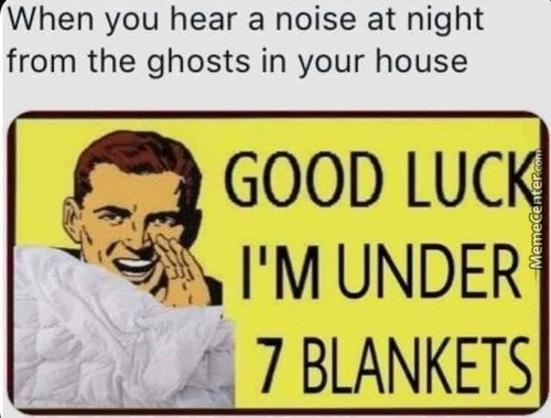 RNhen You Hear A Noise At Night
From The Ghosts In Your House
GOOD LUC
11M UNDER
7 BLANKETS
