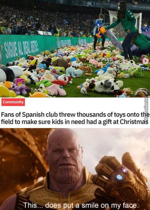 Community
Fans Of Spanish Club Threw Thousands Of Toys Onto T
Field To Make Sure Kids In Need Had A Gift At Christm
Hhis..
. Does Ppt A Smile Oomy
