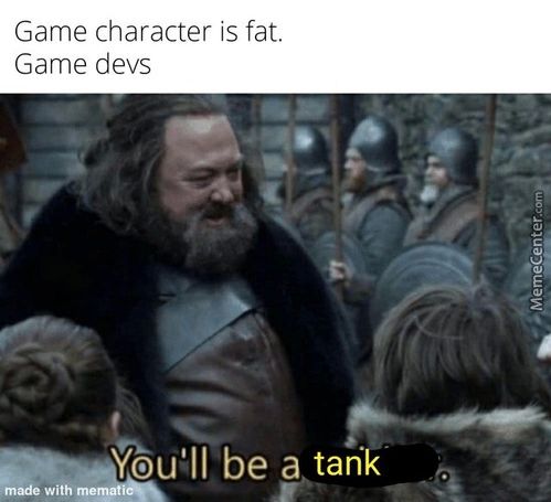 Game Character Is Fat.
Game Devs
You'll Be A Tank
Made With
