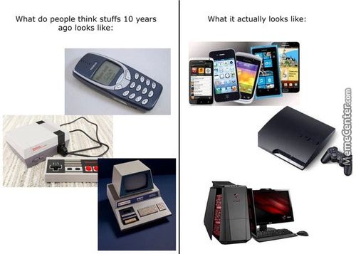 What Do People Think Stuffs 10 Years
Ago Looks Like:
What It Actually Looks Like:
