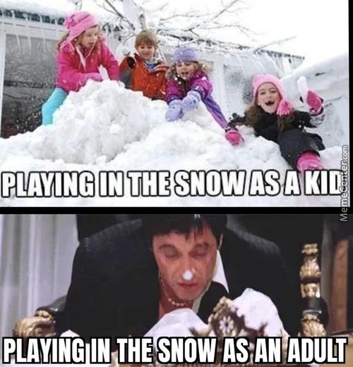 PLAYING IN THE SNOW AS A
ADULT

