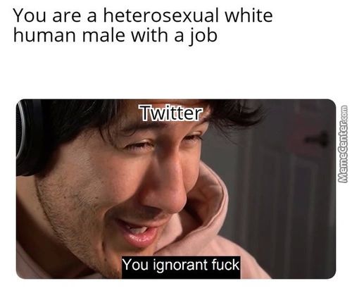 You Are A Heterosexual White
Human Male With A Job
Twitter
Ou Ignorant Fuck
