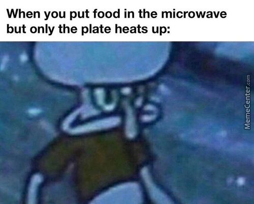 When You Put Food In The Microwave
But Only The Plate Heats Up:
