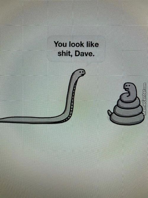 You Look Like
Shit, Dave.
