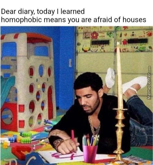 Dear Diary, Today I Learned
Homophobic Means You Are Afraid Of Houses
