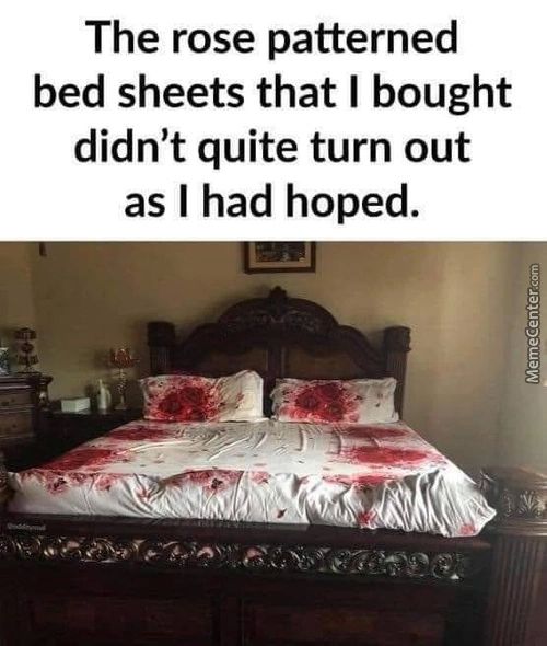 The Rose Patterned
Bed Sheets That I Bought
Didn't Quite Turn Out
As I Had Hoped.
