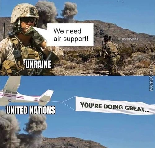 We Need
Air Support!
YOU'RE DOING GREAT
UNITED NATIONS
