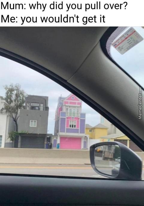 Mum: Why Did You Pull Over?
Me: You Wouldn't Get It
