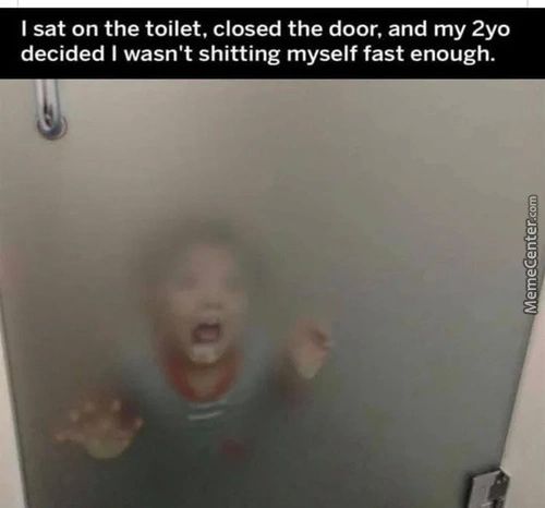 I Sat On The Toilet, Closed The Door, And My 2yo
Decided I Wasn't Shitting Myself Fast Enough.
