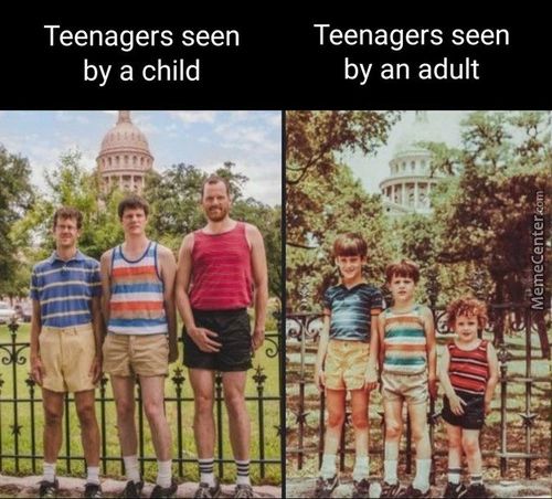 Teenagers Seen
By A Child
Teenagers Seen
By An Adult
