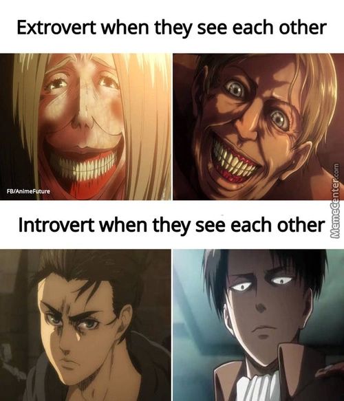Extrovert When They See Each Other
Introvert When They See Each Other
