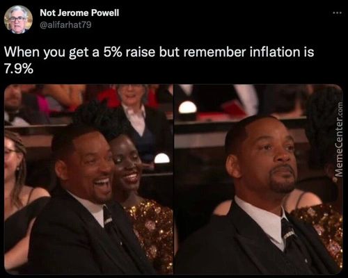 Not Jerome Powell
@alifarhat79
When You Get A 5% Raise But Remember Inflation Is
7.9%
