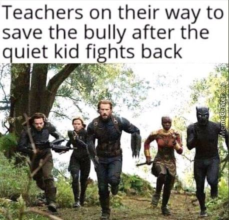 Teachers On Their Way To
Save The Bully After The
Uiet Kid Fights Back
