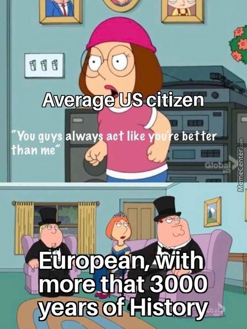 AveraguS Citizen
Ougu Alway Act Like
E Bette
Han Me
•uropeän,aWLh
More That 3000
Years Of History*
