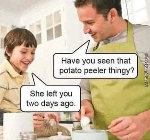 Have You Seen That
Potato Peeler Thingy?
She Left You
Two Days Ago.
