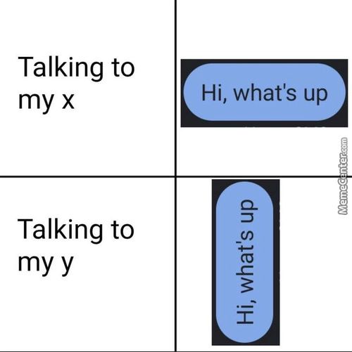 Talking To
My X
Talking To
My Y
HI, What's Up
