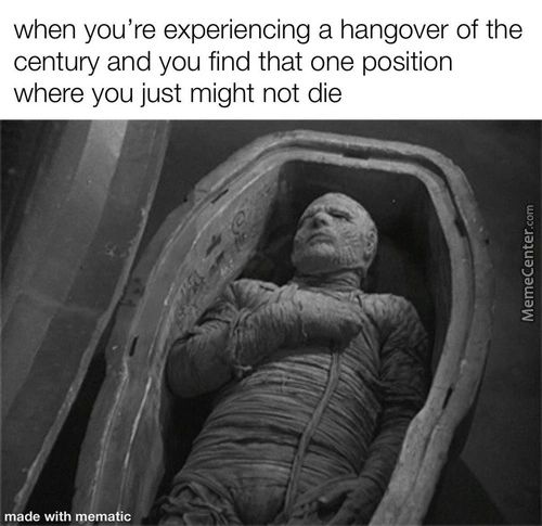 When You're Experiencing A Hangover Of The
Century And You Find That One Position
Where You Just Might Not Die
Made With Memakic
