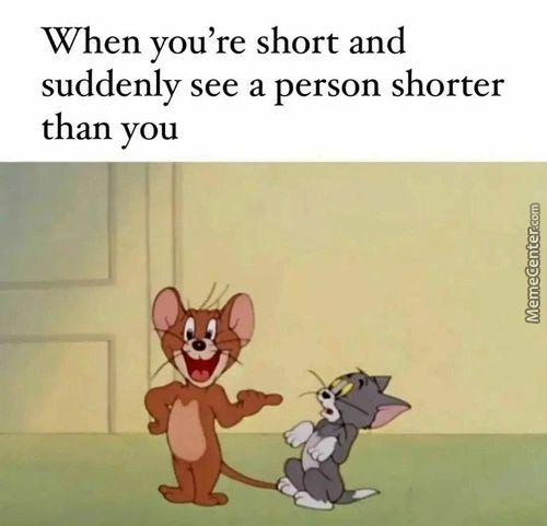 When You're Short And
Suddenly See A Person Shorter
Than You
