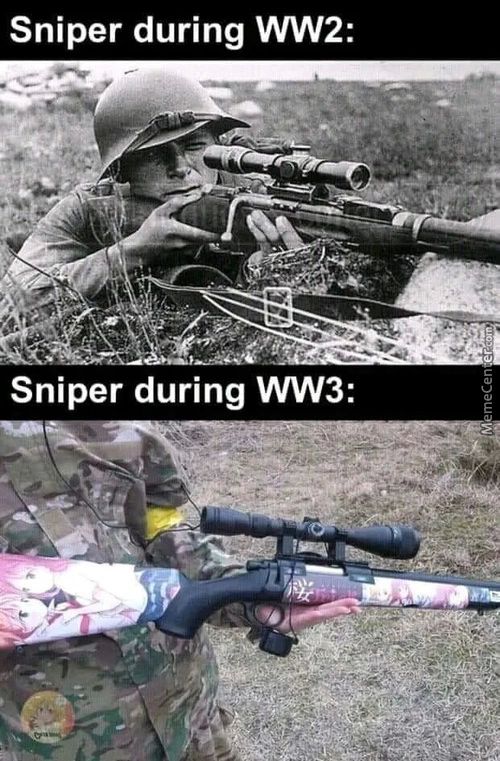 Sniper During WW2:
Sniper During WW3:
