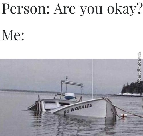 Person: Are You Okay?
Me:
