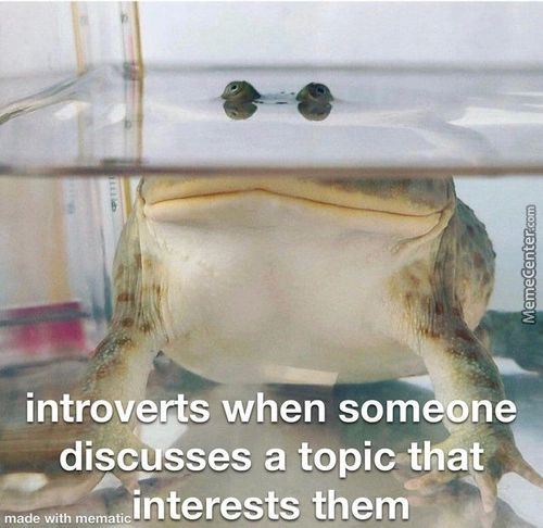 Introverts When Som Ne
Discßses A
Anterests Them;
Made With M
