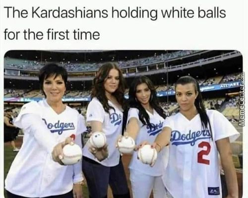 The Kardashians Holding White Balls
For The First Time
