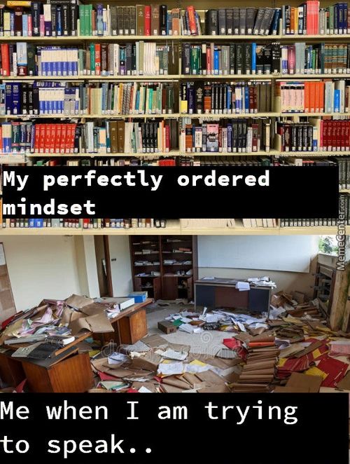 My Perfectly Ordered
Mindset
Me When I Am Trying
To Speak..
