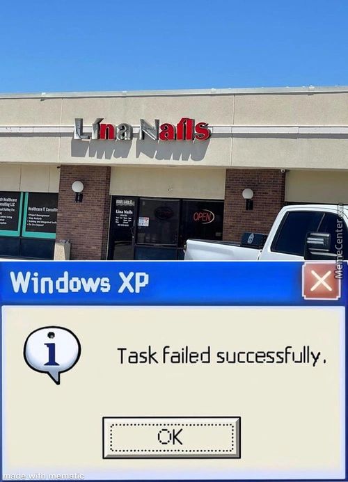 Windows XP
Task Failed Successfully.
