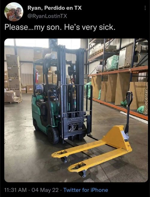 Ryan, Perdido En TX
@RyanLostinTX
Please...my Son. He's Very Sick.
11:31 AM • 04 May 22 • Twitter For IPhone
